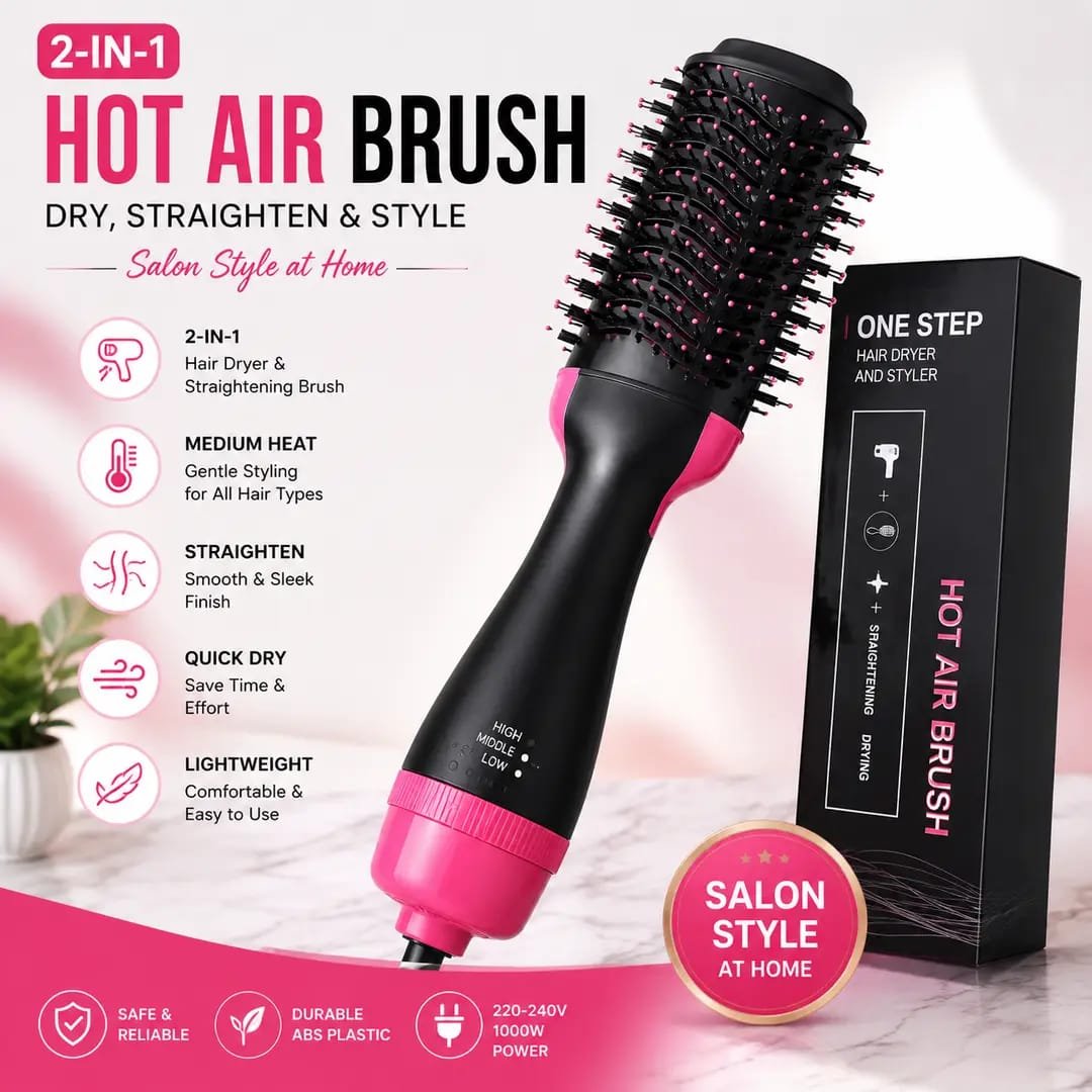 2-in-1 Hot Air Brush - Hair Dryer & Volumizing Style
